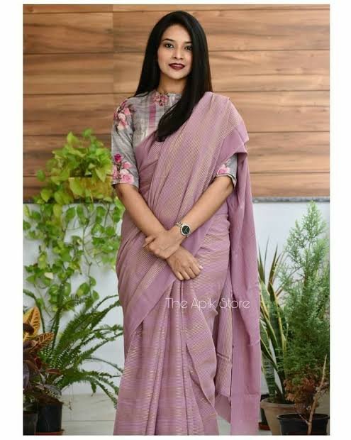 how to style cotton saree for office