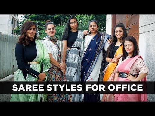 how to style cotton saree for office