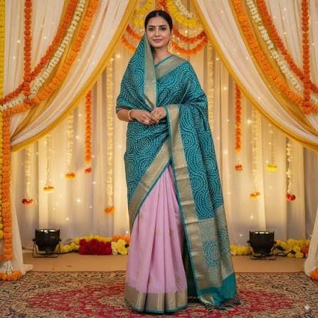 Bandhani dupatta styling