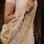 Kasavu saree blouse colour combination