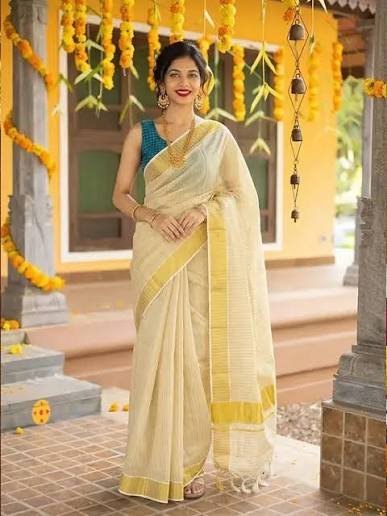 Kasavu saree blouse colour combinations