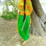 Phulkari dupatta with plain suit